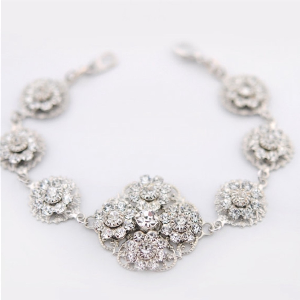 Vintage Style Swarovski Crystal Filigree Bracelet